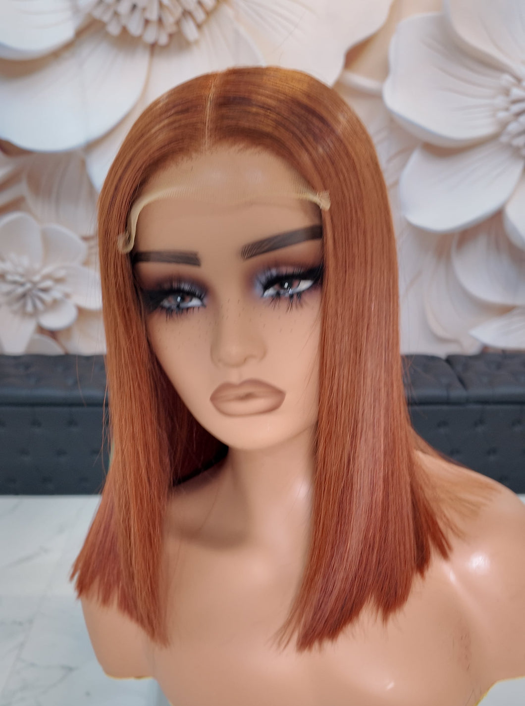 5x5 Cinnamon Copper Sleek Bob – Ready-to-Wear Luxury Unit