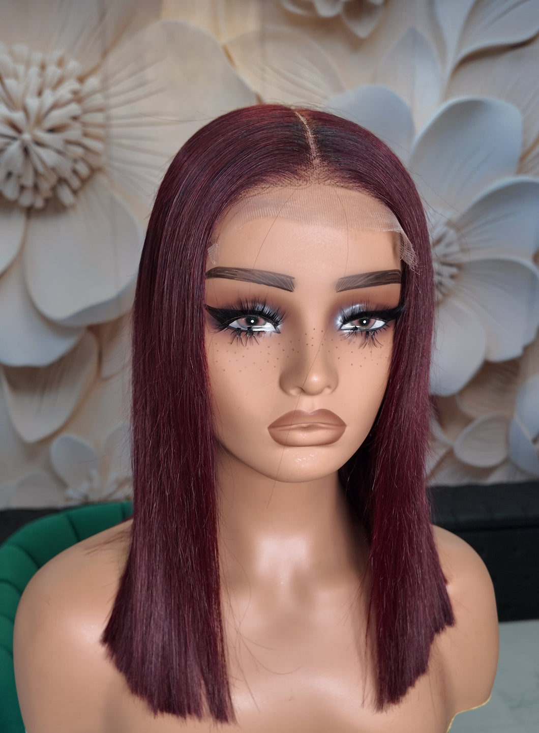 Burgundy Bob 5x5 Ready-To-Wear Closure Unit