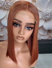 Load image into Gallery viewer, 5x5 Cinnamon Copper Sleek Bob – Ready-to-Wear Luxury Unit