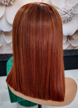 Load image into Gallery viewer, 5x5 Cinnamon Copper Sleek Bob – Ready-to-Wear Luxury Unit